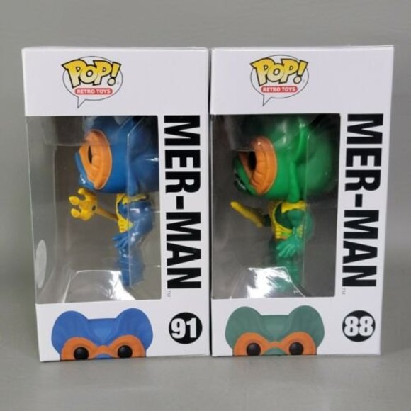 Mer-Man Blue Funko Shop Exclusive / Mer-Man Green MOTU Funko POP Bundle Set of 2 - Picture 6 of 8